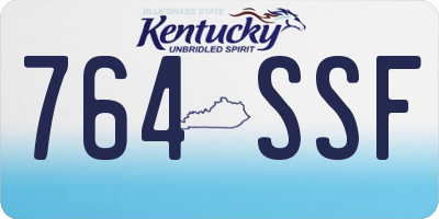 KY license plate 764SSF