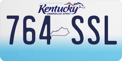 KY license plate 764SSL