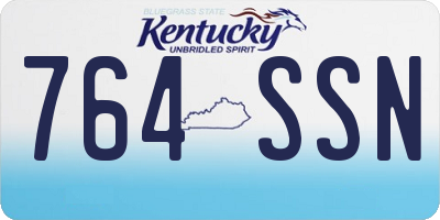 KY license plate 764SSN