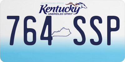 KY license plate 764SSP