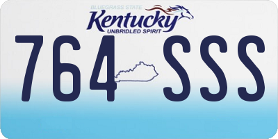 KY license plate 764SSS