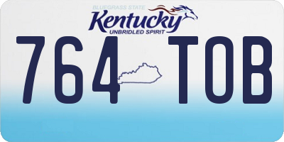 KY license plate 764TOB