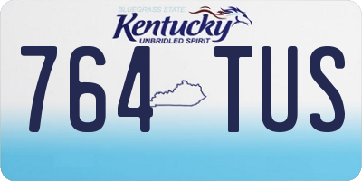 KY license plate 764TUS