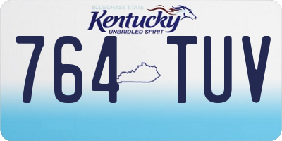 KY license plate 764TUV