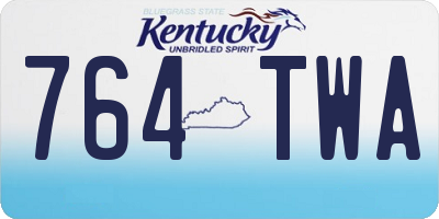 KY license plate 764TWA