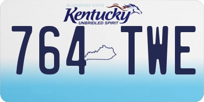 KY license plate 764TWE