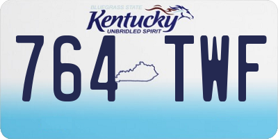 KY license plate 764TWF