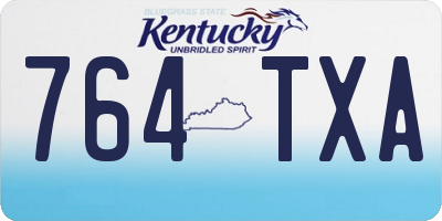 KY license plate 764TXA