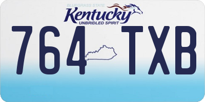 KY license plate 764TXB