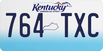 KY license plate 764TXC