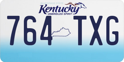 KY license plate 764TXG