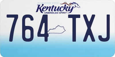KY license plate 764TXJ