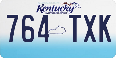 KY license plate 764TXK