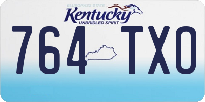 KY license plate 764TXO