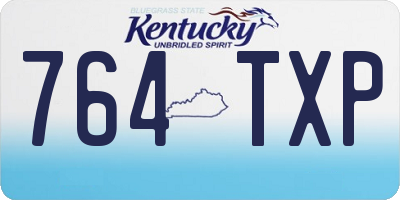 KY license plate 764TXP