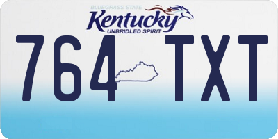 KY license plate 764TXT