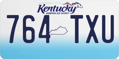 KY license plate 764TXU