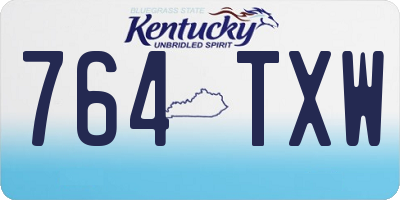 KY license plate 764TXW