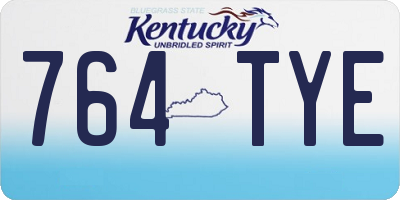 KY license plate 764TYE