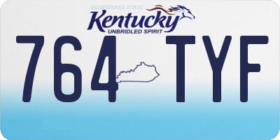 KY license plate 764TYF