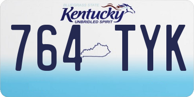 KY license plate 764TYK