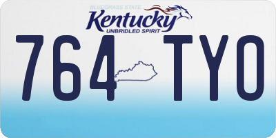 KY license plate 764TYO