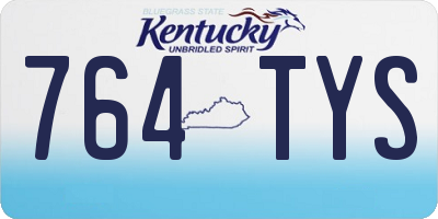 KY license plate 764TYS