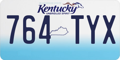KY license plate 764TYX