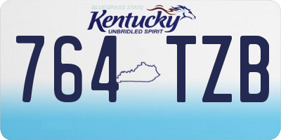 KY license plate 764TZB