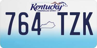 KY license plate 764TZK