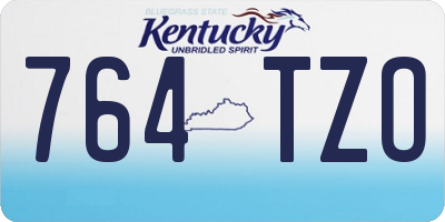 KY license plate 764TZO