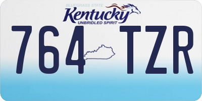 KY license plate 764TZR