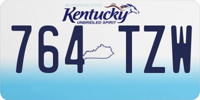KY license plate 764TZW