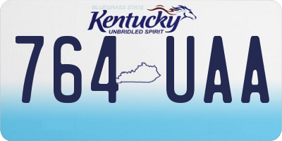 KY license plate 764UAA