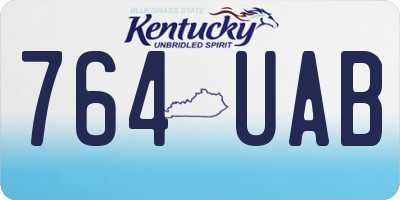 KY license plate 764UAB