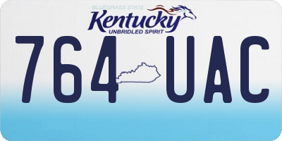 KY license plate 764UAC