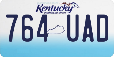 KY license plate 764UAD