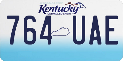 KY license plate 764UAE
