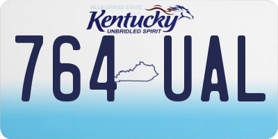 KY license plate 764UAL