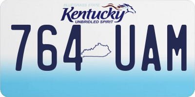 KY license plate 764UAM