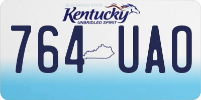 KY license plate 764UAO