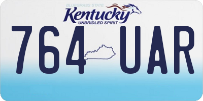 KY license plate 764UAR