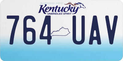 KY license plate 764UAV