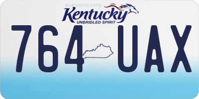KY license plate 764UAX