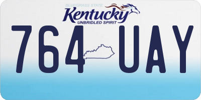 KY license plate 764UAY