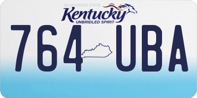 KY license plate 764UBA