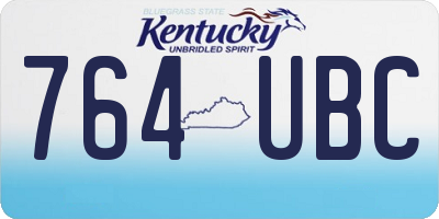 KY license plate 764UBC