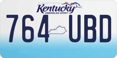 KY license plate 764UBD