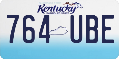 KY license plate 764UBE