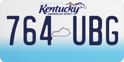 KY license plate 764UBG